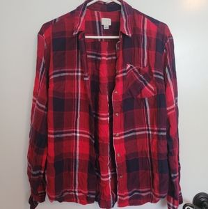 Red Button Down Flannel Shirt